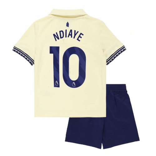 Stroje piłkarskie Everton Iliman Ndiaye #10 Koszulka Wyjazdowej dla dzieci 2025-26 Krótki Rękaw (+ szorty)